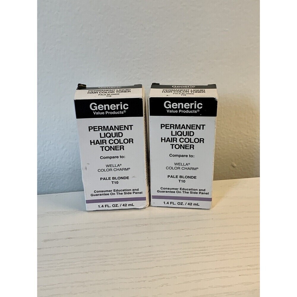 2X Generic Value Products T10 Pale Blonde Wella Liquid Hair Color Toner Perm